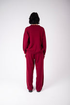 Tie-Front Knit Set – Burgundy
